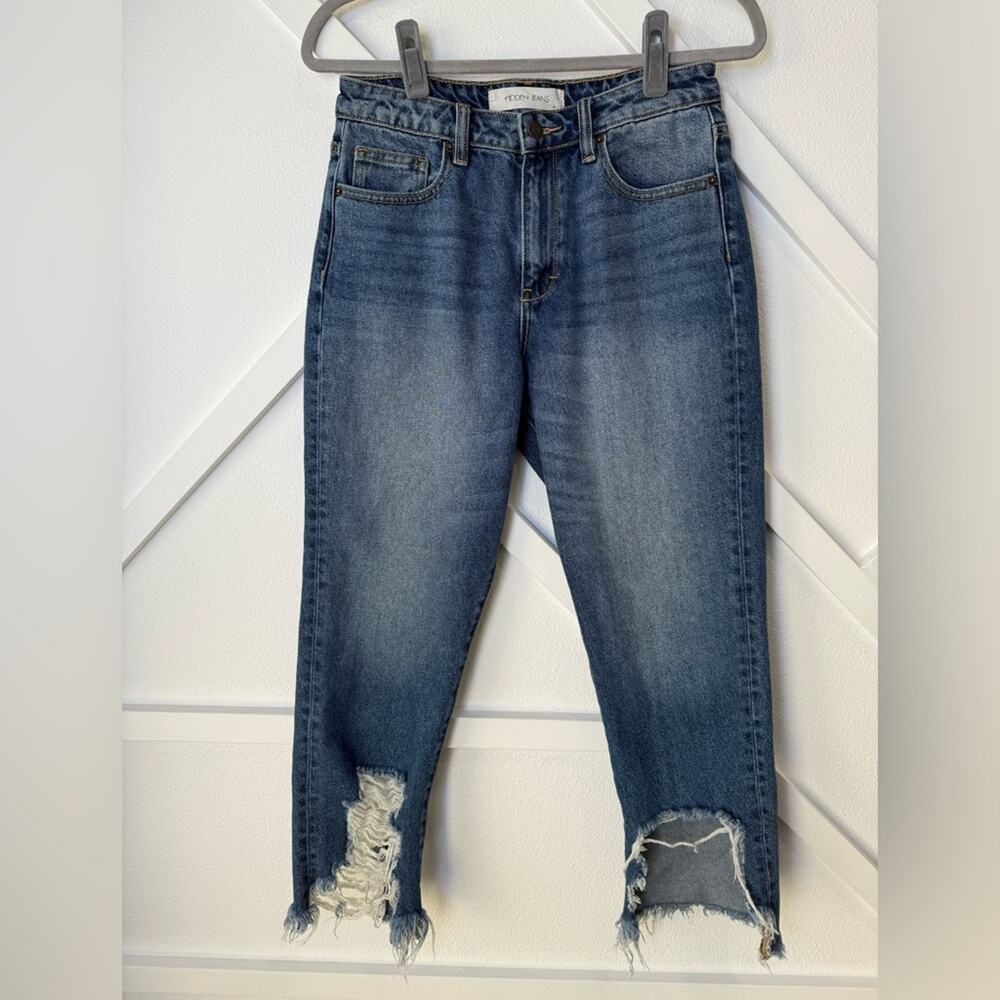 Hidden Jeans High Rise Cropped Distressed Denim Jeans Size 27